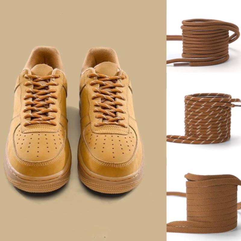 Women Shoes Brown Colour - เชือกรองเท้าทรงแบนสีน้ำตาลเหลือง 1 คู่ ความยาว 120/140/160 ซม.