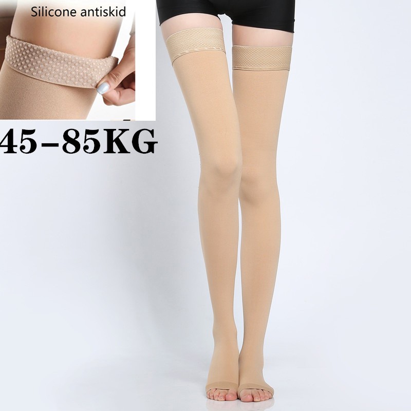 Women Shoes Xxl - 45-80กิโลกรัมการแพทย์การบีบอัด Tights ผู้หญิงเส้นเลือดขอด23- 30Mmhg ยืดหยุ่นพยาบาลเข่าป้องกันลื่นไถล s-XXL