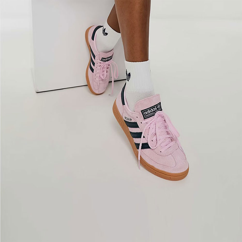 Women'S Shoes Pink Adidas - อาดิดาส ออริจินัลส์ แฮนด์บอล สเปเซียลรองเท้าผ้าใบหุ้มข้อต่ำแบบผูกเชือกทรงกลมสำหรับผู้หญิง สีชมพู/ดำ IF6561