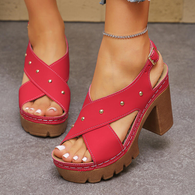 Gladiator Sandal Women - รองเท้าส้นสูงแบบวินเทจ สายไขว้ สไตล์กลาดิเอเตอร์ สำหรับผู้หญิง ฤดูร้อน 2026