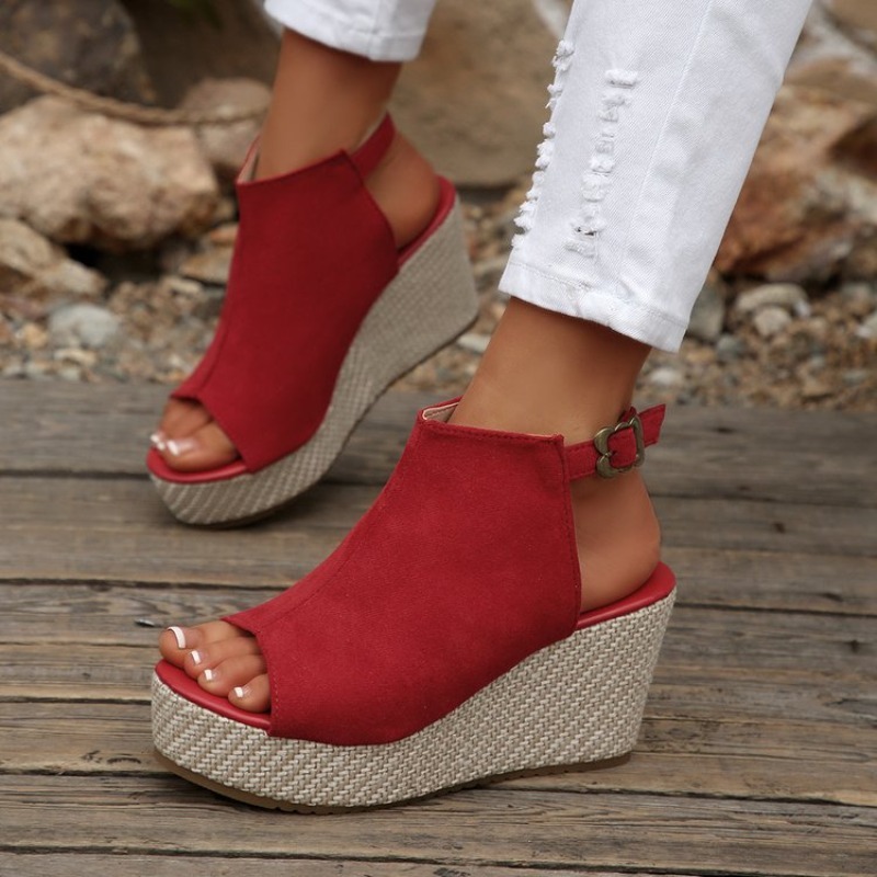 รองเท้าแตะผู้หญิงฤดูร้อนแบบสวม - Espadrille Wedge Shoes บทวิจารณ์และราคา