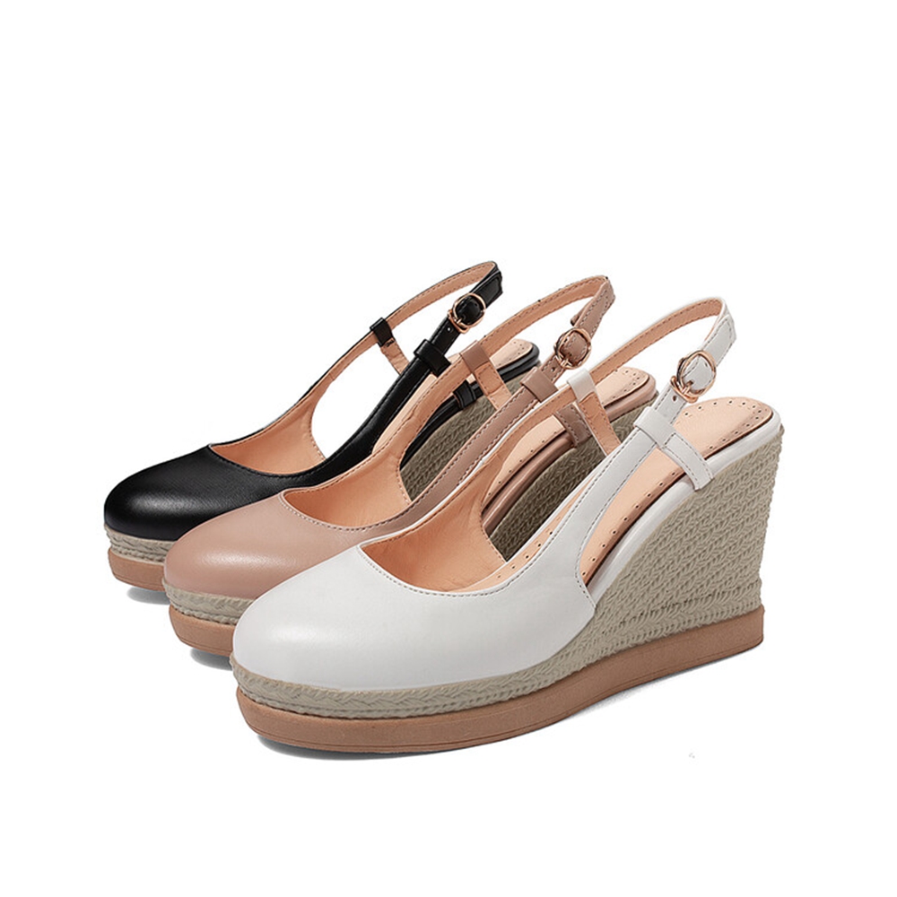 รองเท้าแตะส้นเตารีดแบบสายรัดรู - Espadrille Wedge Shoes บทวิจารณ์และราคา
