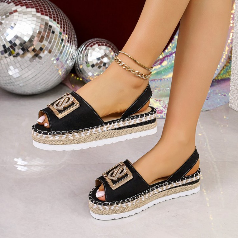 รองเท้าส้นเตารีดแบบสวมสำหรับผู - Espadrille Wedge Shoes บทวิจารณ์และราคา