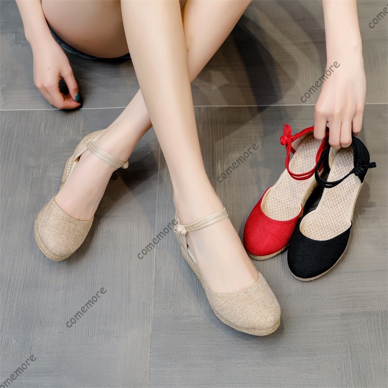 Comemore รองเท้าแตะส้นสูงรองเท - Espadrille Wedge Shoes บทวิจารณ์และราคา