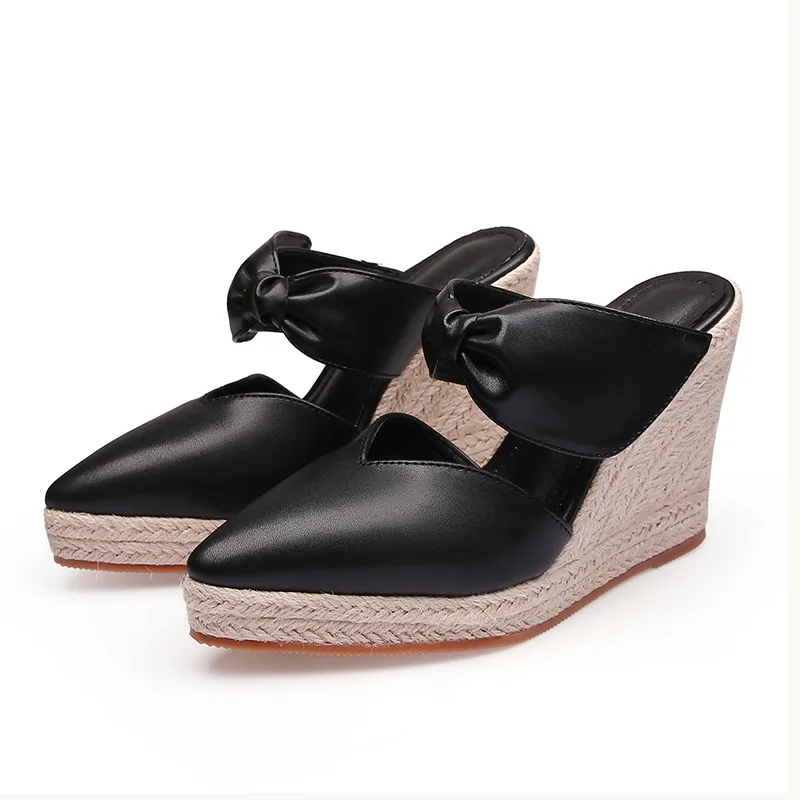 รองเท้าส้นสูงแบบสวมเปิดส้น ส้น - Espadrille Wedge Shoes บทวิจารณ์และราคา