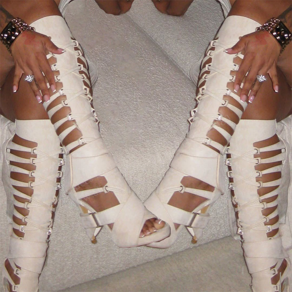 รองเท้าบูทส้นสูงแบบเปิดนิ้วเท้ - Gladiator Sandal Women บทวิจารณ์และราคา
