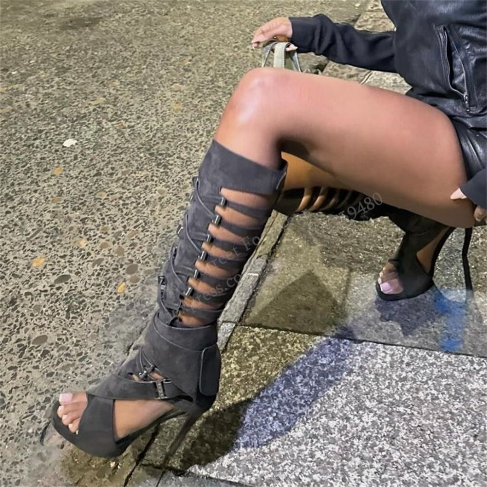 รองเท้าบูทส้นสูงแบบเปิดนิ้วเท้ - Gladiator Sandal Women บทวิจารณ์และราคา