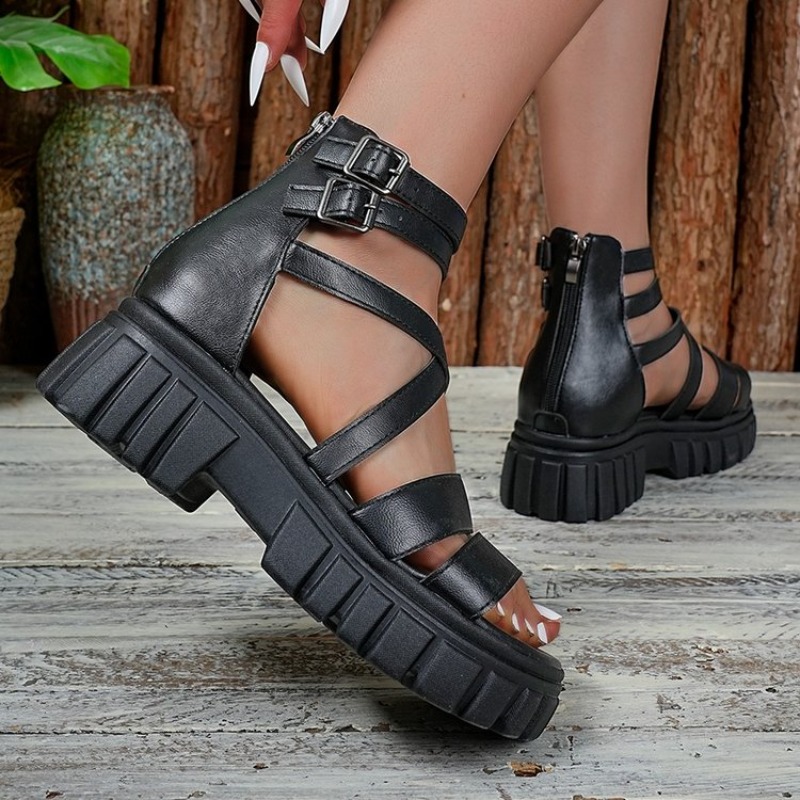รองเท้าแตะส้นหนาแบบโรมันสำหรับ - Women Shoes Model บทวิจารณ์และราคา