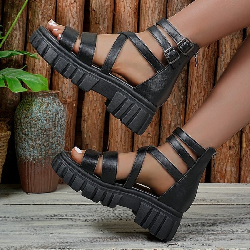 รองเท้าแตะส้นหนาแบบโรมันสำหรับ - Women Shoes Model บทวิจารณ์และราคา