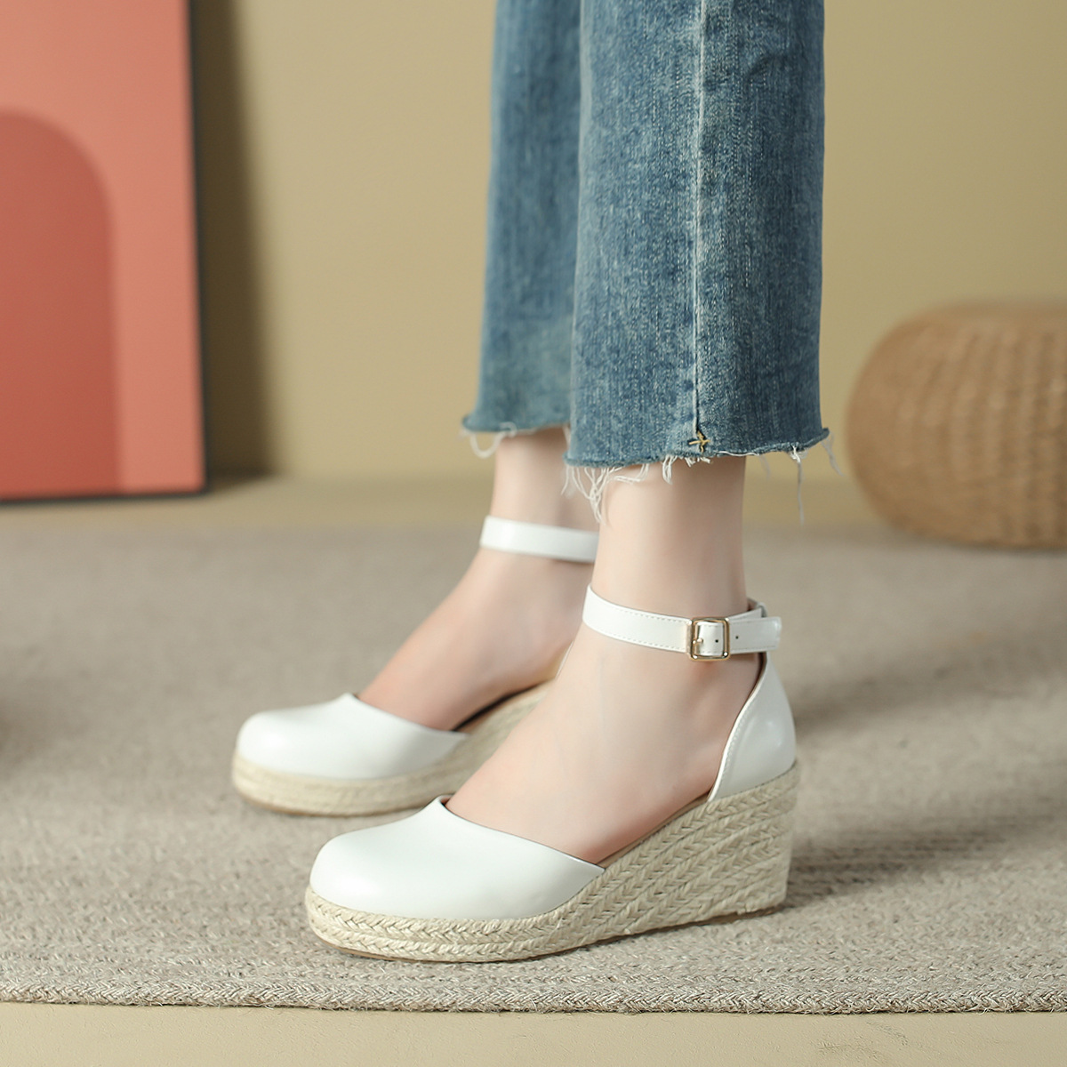 รองเท้าแตะส้นเตารีดแบบสานสำหรั - Espadrille Wedge Shoes บทวิจารณ์และราคา