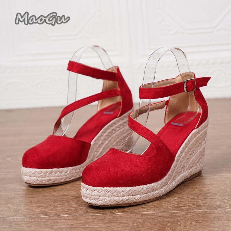รองเท้าส้นเตารีดแบบสวมสำหรับผู - Espadrille Wedge Shoes บทวิจารณ์และราคา