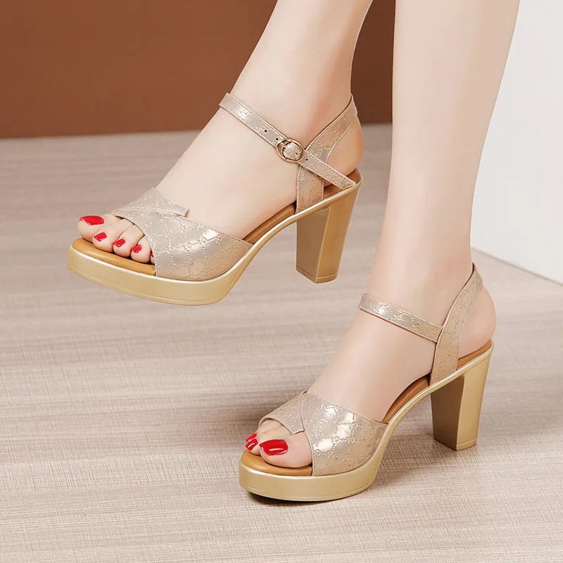 รองเท้าส้นตึกแบบหนา 8 ซม. ไซส์ - Women Shoes Model บทวิจารณ์และราคา