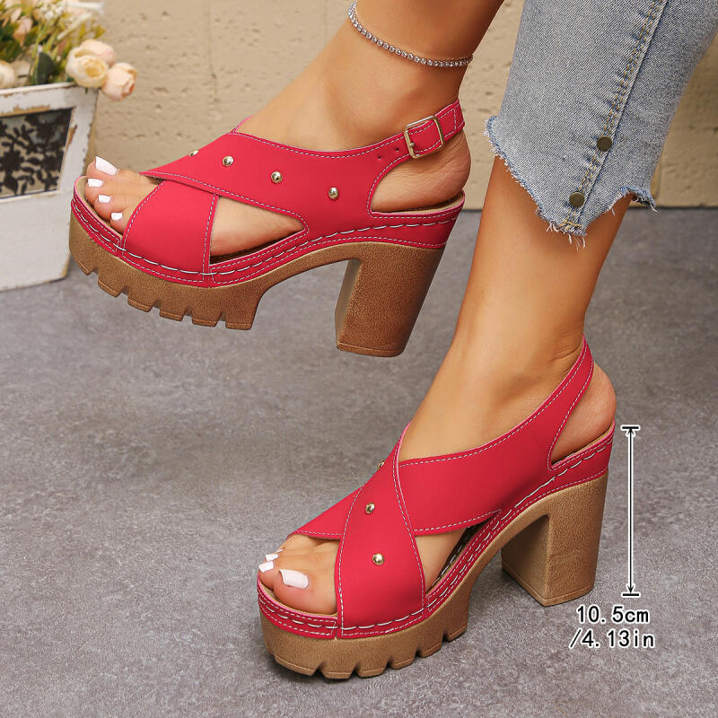 รองเท้าส้นสูงแบบวินเทจ สายไขว้ - Gladiator Sandal Women บทวิจารณ์และราคา
