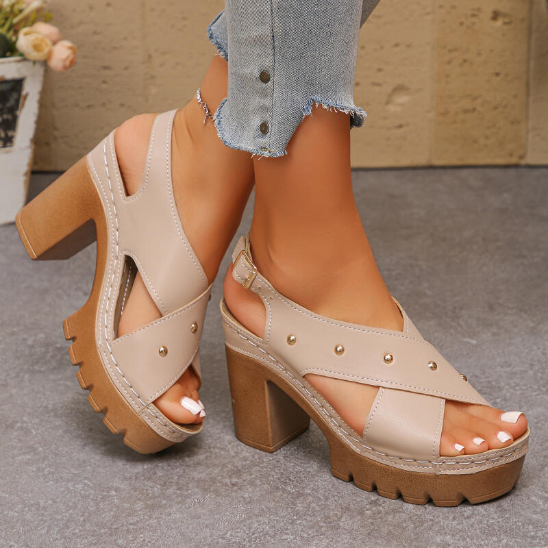 รองเท้าส้นสูงแบบวินเทจ สายไขว้ - Gladiator Sandal Women บทวิจารณ์และราคา